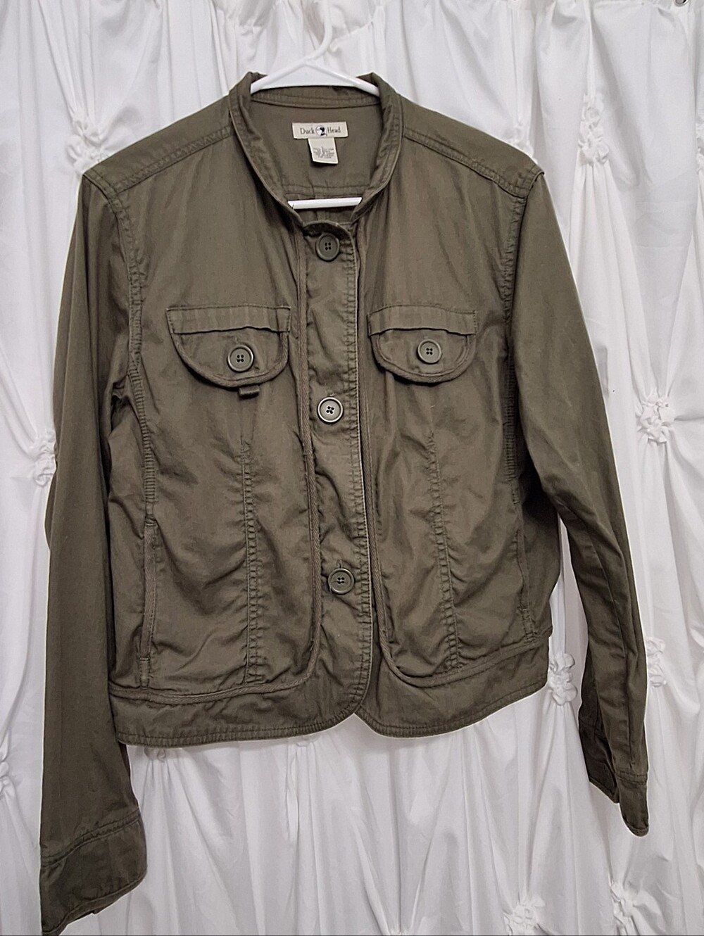 Duck Head Olive Utility Button-Front Jacket